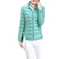 thumbnail image 1 of UKAP Ladies Puffer Jacket Solid Color Coat Stand Up Collar Down Jackets Packable Work Outwear Blue L, 1 of 3
