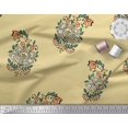 thumbnail image 2 of Soimoi Poly Georgette Fabric Leaves & Floral Block Fabric Prints by Yard 52 Inch Wide, 2 of 3