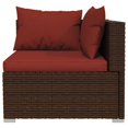 thumbnail image 2 of vidaXL Ensemble Salon de Jardin 6 Pcs avec Coussins Rotin Poly Marron, 2 of 5
