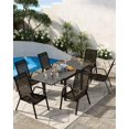 thumbnail image 3 of GloryStar Patio Chairs Set of 4, Stackable & Lightweight Outdoor Patio Chairs Set with All-Weather Breathable Teslin Material for Backyard, Lawn, Garden, Poolside(Only 4 Chairs), 3 of 7