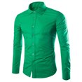 thumbnail image 1 of AherBiu Men Shirts Button down Long Sleeve Causal Regular Fitted Causal Loose Fall Winter Classic Solid Color Tee Tshirts, 1 of 2