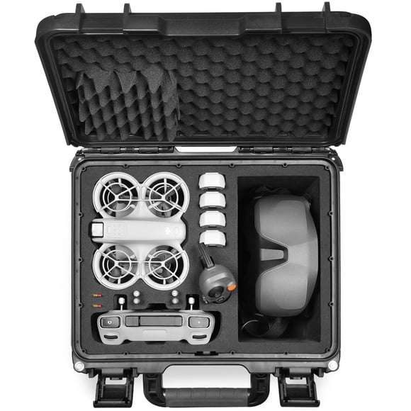 Lekufee Étui Rigide Étanche pour Drone DJI Neo, DJI Neo Fly More Combo, DJI Goggles N3/3/2/Goggles Integra, DJI RC 2, DJI RC N3/N2, DJI RC Motion 3/2, et Accessoires (Étui Seulement)