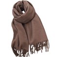 thumbnail image 2 of RXIRUCGD Women's Fashionable Solid Color Tassels Soft Skin Friendly Scarf( Brown ), 2 of 3