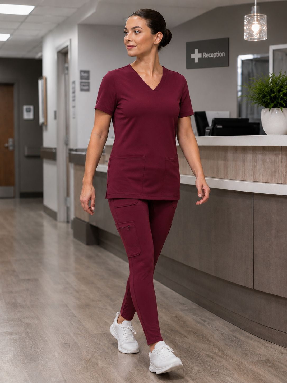 Haut de blouse médicale à col en V pour femmes FLEX SCRUBS