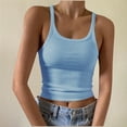 thumbnail image 2 of Timegard Womens Tank Tops Square Neck Ribbed Camis Slim Casual Workout Sleeveless Top Blouse Basic Tee, 2 of 6
