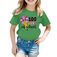 thumbnail image 1 of FAOWME T-Shirt Mode Enfant Col Rond Décontracté Imprimé Cœur Manches Courtes Vert 10-11 Ans, 1 of 4