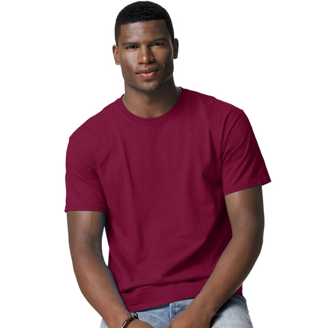 Hanes TAGLESS Men`s T-Shirt - Best-Seller, L, Cardinal
