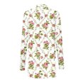 thumbnail image 4 of Cardigan à Manches 3/4 pour Femmes, Cardigan à Manches Longues à Imprimé Floral, Veste Haut, Cardigans pour Femmes en Liquidation, 4 of 6