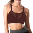 thumbnail image 2 of Hontri Women's Solid Color Underwire Bra - Large Size Hollow Sports Brown XXL, 2 of 8