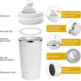 thumbnail image 2 of Tasse de Voyage en Acier Inoxydable à Isolation sous Vide - 510 ml, Blanche / Tasse à Café à Double Paroi avec Couvercle Étanche - Réutilisable pour Café Chaud Froid / Tasse Thermique avec Couvercle Protecteur Antidérapant, 2 of 5