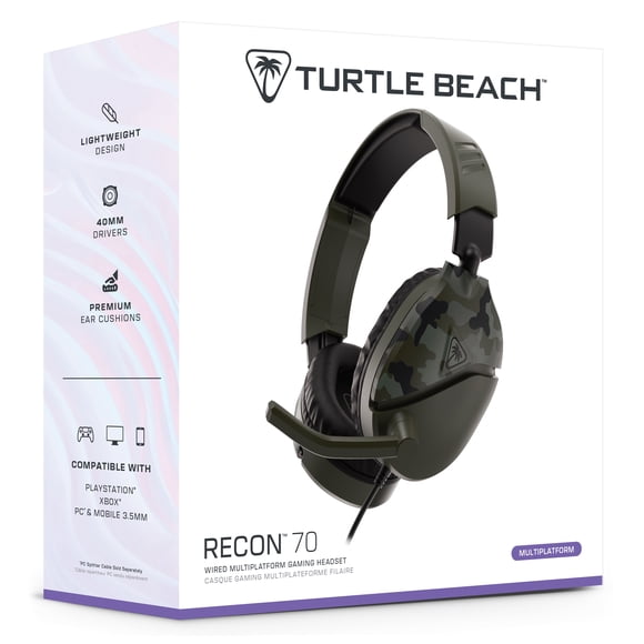 Casque de gaming Turtle Beach® Recon 70 Camo - vert PS4™ Pro, PS4™ & PS5™ | Xbox One & Xbox Series X|S | Mobile