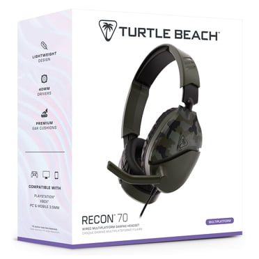 Turtle Beach® Recon 70 Green Camo Gaming Headset PS4™ Pro, PS4™ & PS5™ | Xbox One & Xbox Series X|S | Mobile