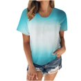 thumbnail image 2 of SMihono Hauts pour Femmes Été Décontracté Mode Féminine Impression Col Rond T-shirt Manches Courtes Ample Pull Blouse T-shirt Oversize pour Femmes 2023, 2 of 5