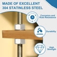 thumbnail image 3 of 5 Pcs Fully Threaded Rod, M5 x 300mm 304 Stainless Steel Right Hand Thread Bar Studs, 3 of 6