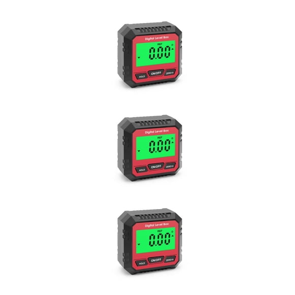Shengyu 1/2/3 Level Box Protractor 490° Levels Gauge Bevel Gauges with Magnetic Base Electronic Angle Protractors Measuring Tools Red/Type 1 3PCS