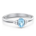 thumbnail image 1 of Birthstone Oval Ring with Shoulder Accents - Blue Topaz (December), 1 of 5