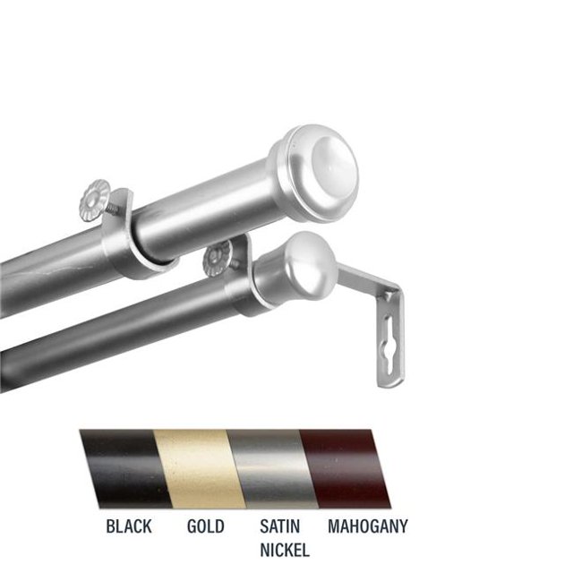 Central Design 100-68-1605-D Cillo Tringle à Rideaux Double de 1 Po, 160-240 Po - Nickel Satiné
