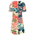 thumbnail image 5 of Ovzne Robes d'Été pour Femmes 2025 Robe d'Été Mode pour Femmes Robe à Col Rond à Manches Courtes Imprimée Robe Chandail Grande Taille Robe Maxi à Manches Courtes Liquidation, 5 of 5