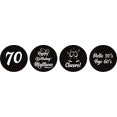thumbnail image 2 of Darling Souvenir Cheers 70th Birthday Custom Name Stickers 190 Pcs Candy Labels Party Favor-Black, 2 of 2