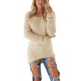 thumbnail image 1 of UKAP Ladies Jumper Tops Winter Warm Sweater Solid Color Pullover Baggy Loungewear Sweaters Beige S, 1 of 1