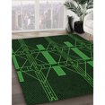 thumbnail image 3 of Ahgly Company Tapis de Zone Ronds d'Intérieur Lavables à la Machine, Style Transitionnel, Verts, 7 Pieds Rond, 3 of 7