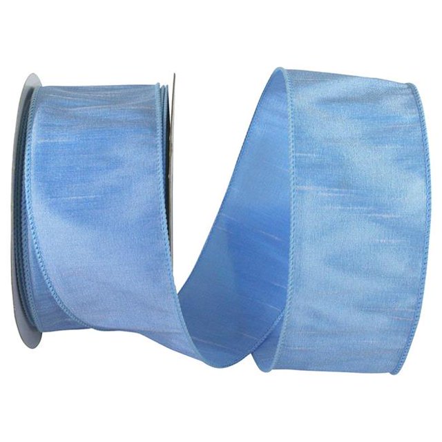 Reliant Ribbon 92975W-052-40H 20.5 in. 20 Yards Dupioni Supreme Wired Edge Ribbon, Light Blue