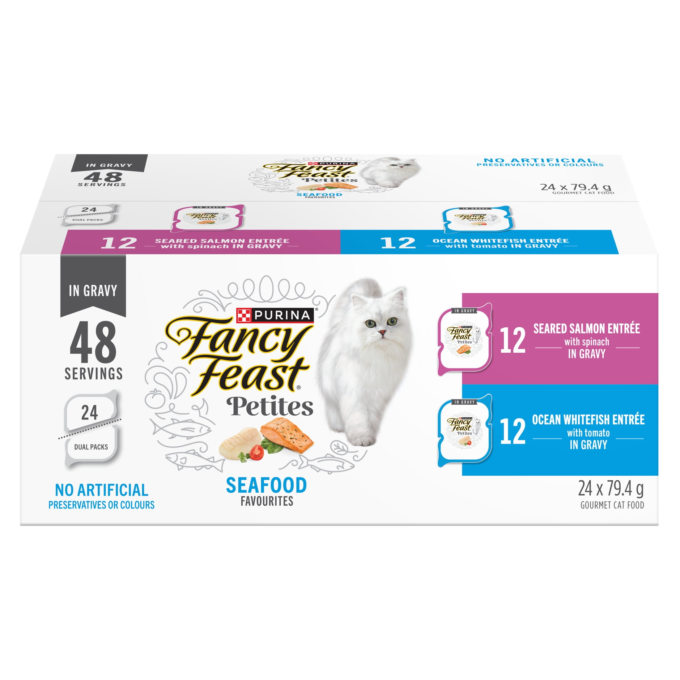 Fancy Feast Petites Petites Seafood Favourites Variety Pack, Wet Cat Food 24 x 79.4 g