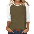 thumbnail image 1 of FNFYFH Chandails Raglan pour Femmes Chic Manches 3/4 T-Shirt de Baseball Tunique Col Ras du Cou T-Shirt à Blocs de Couleur Été Tendance Manches 3/4 Hauts Mignons Décontractés Coupe Ample Haut Respirant Prime Day Liquidation, 1 of 3