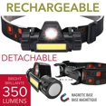 thumbnail image 2 of RCA - Swivel Headlamp with Headband, Detachable, Rechargeable, 350 Lumens, 2 of 3