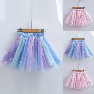 Zwiiyzr Robes Tutu pour Tout-Petites Filles Paillettes Princesse Robes Tutu pour Filles de 1 à 12 Ans Jupe en Tulle de Fête d'Anniversaire Bleu