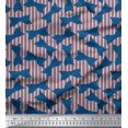 thumbnail image 1 of Soimoi Purple Rayon Crepe Fabric Bow & Stripe Print Fabric by the Yard 46 Inch Wide, 1 of 5