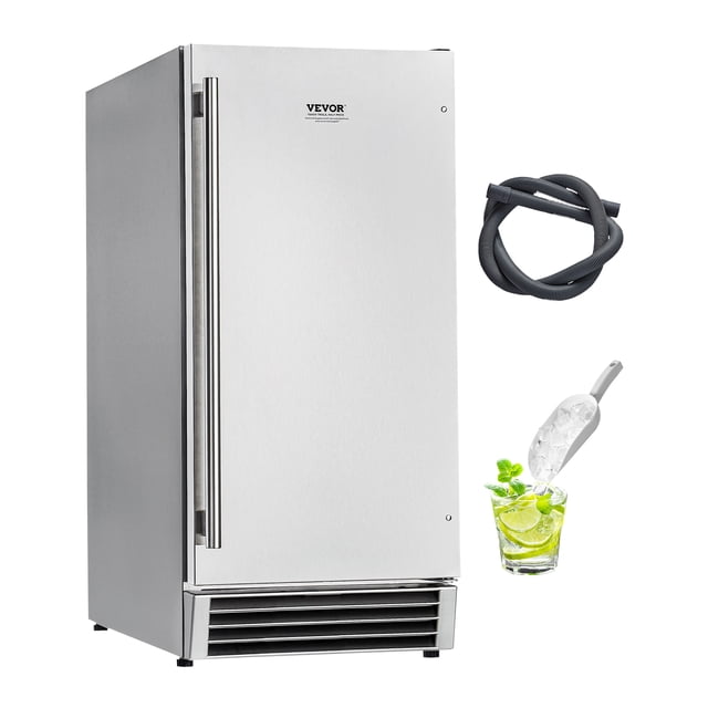 VEVOR Undercounter Built-in Ice Maker Machine 50 Lbs/Day Reversible Door Outdoor Use