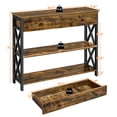 thumbnail image 4 of Yaheetech 2-Tier X-Design Console Table for Entryway Living Room, Rustic Brown, 4 of 7