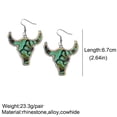 thumbnail image 3 of Vintage Embossed Leather Earrings National Style Texture Diamond Inlay Shiny Cow EarringsThe Best Gift for A Loved One, 3 of 5