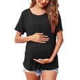 thumbnail image 2 of TIMIFIS T-Shirts de Maternité pour Femmes Été T-Shirts d'Allaitement Manches Courtes Hauts Décontractés Confortables Unis Col Rond Vêtements de Grossesse - Printemps/été, 2 of 8