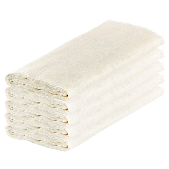 Muslin Cloths for Cooking, Pack of 5 (50X50CM), Unbleached, Cotton Reusable and Washable Cheese Cloths for Straining,5 * Muslin Cloths,creamy white