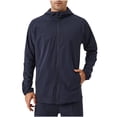 thumbnail image 1 of WRKEKC Performance Outdoor Sport Jacket Men's Windproof Lightweight Hooded with Secure Zippered Pockets for Climbing Running and All-Weather Training Navy XXL, 1 of 8
