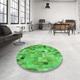 thumbnail image 4 of Ahgly Tapis Rectangulaire Lavable en Machine Intérieur Transitionnel Vert Néon, 2 Pieds x 4 Pieds, 4 of 7