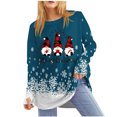 thumbnail image 1 of Hauts de Noël pour Femmes Haut à Imprimé de Noël pour Femmes Col Rond Manches Raglan Manches Longues Haut à Manches avec Passe-Pouce Hauts de Noël pour Femmes, 1 of 5