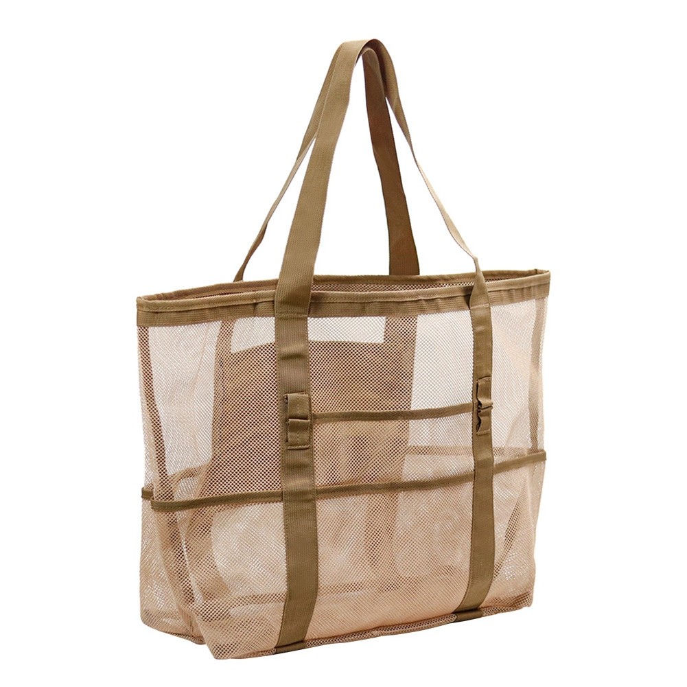 Beach Bag with Mini Pocket Beach Tote Bags Swimming Pool Foldable Mesh Bags