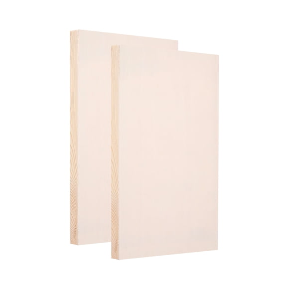 Unique Bargains 8 x 6 Inch Wood Panel Board, Unfinished Wood Canvas Square Wooden Deep Cradle Board for Painting Pouring 2 Pack