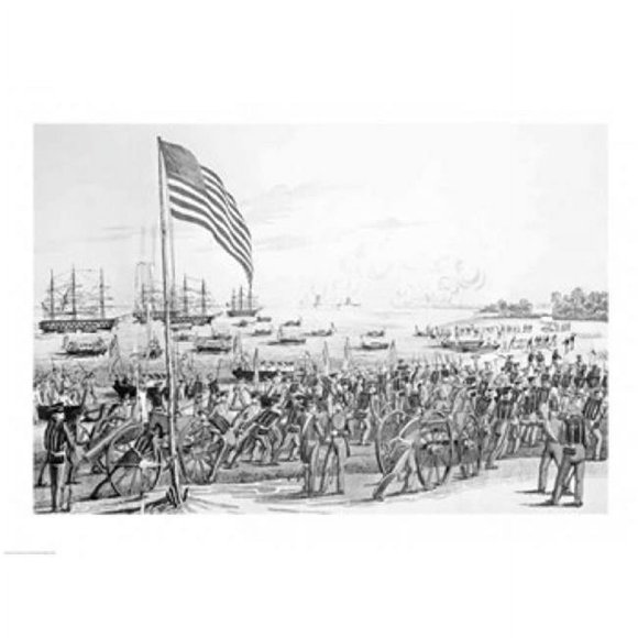 Posterazzi BALBAL111649LARGE Landing of The Troops at Vera Cruz Mexico Poster Print - 36 x 24 in. - Large
