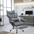thumbnail image 2 of GloryStar 400lbs High Back Computer Chair for Adults, Wide Seat with Pocket Spring, Leather Upholstery, and Adjustable Footrest, 2 of 8
