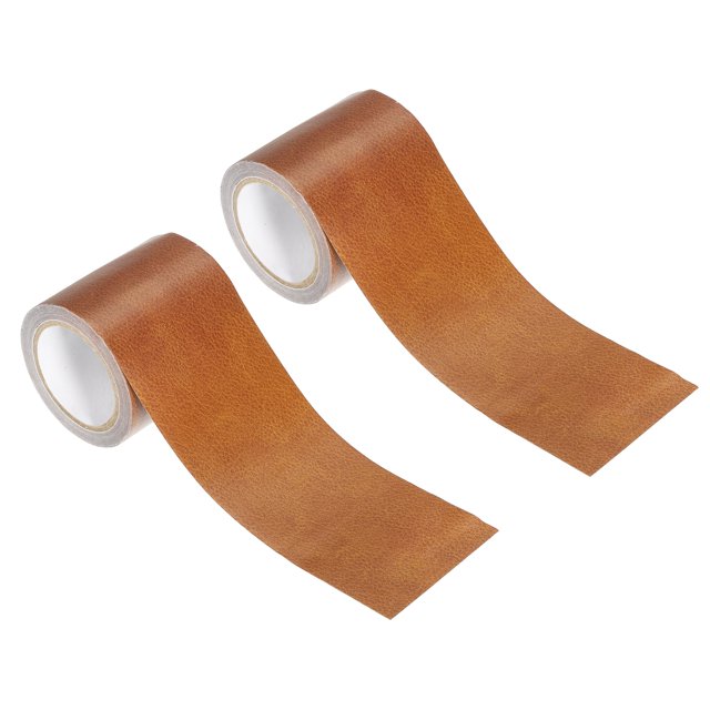 Unique Bargains Ruban de Réparation pour Cuir 2,2 Pieds X 30 Pieds, Patch Texturé Réaliste en Cuir Autocollant, Jaune