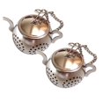 thumbnail image 1 of Oleegame 2PC Produce Storage Herbal Loose Strainer Diffuser Leaf Steel Tea Stainless Infuser Filter Kitchen，Dining & Bar Silver, 1 of 9