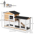 thumbnail image 3 of PawHut 2-Tier Wood Rabbit Hutch with Run & Ramp, Yellow, 3 of 10