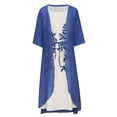 thumbnail image 4 of FcBaudy Robe Sans Manches à Col Rond, Robes d'Été pour Femmes, Robes pour Femmes Mode Femmes Décontractée Robe Sans Manches à Col en V Unie Manteau à Manches Longues Ensemble Deux Pièces Jupes Rebondissantes pour Dames de Tous Côtés, 4 of 6