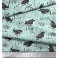 thumbnail image 2 of Soimoi Polyester Crepe Fabric Sleigh & with Love Text Print Fabric by The Yard 52 Inch Wide, 2 of 5