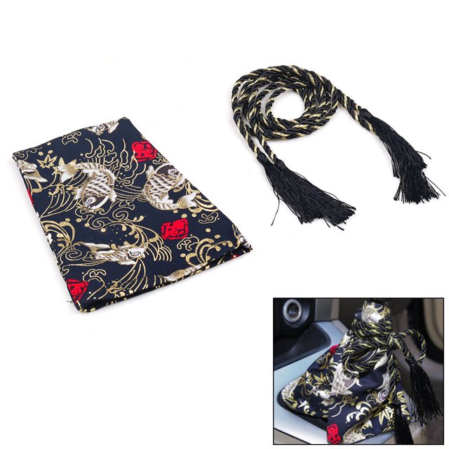 Universal Gear Shift Knob Boot Dust Cover, Canvas Fabric Gear Shifter Knob Boot Cover, Rope Fixed, Japanese Style Gear Shifting Accessories