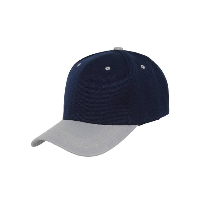 Two-Tone Adjustable Baseball Cap, Navy Silver